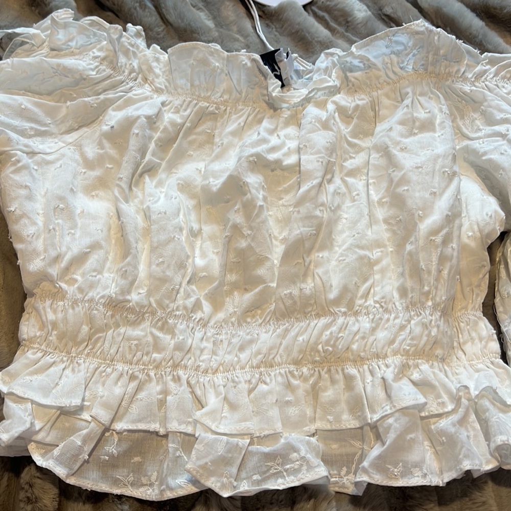 Meet me in capri off the shoulder top